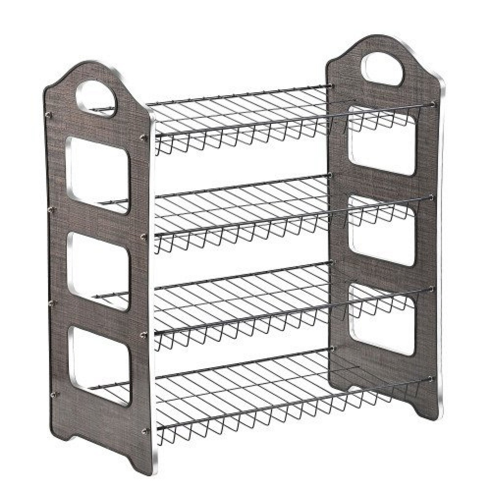 Shoe Chic Footwear Organizer With 4 Tier Shelves  Laminated  Board Elegance Shoe Rack