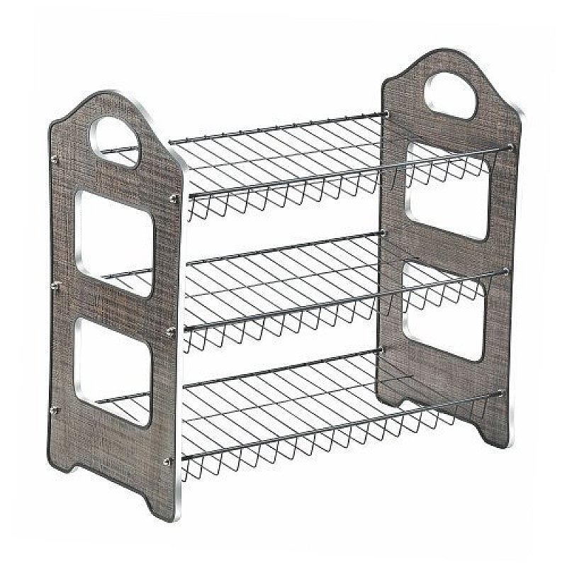 Shoe Chic Footwear Organizer With 3 Tier Shelves  Laminated  Board Elegance Shoe Rack