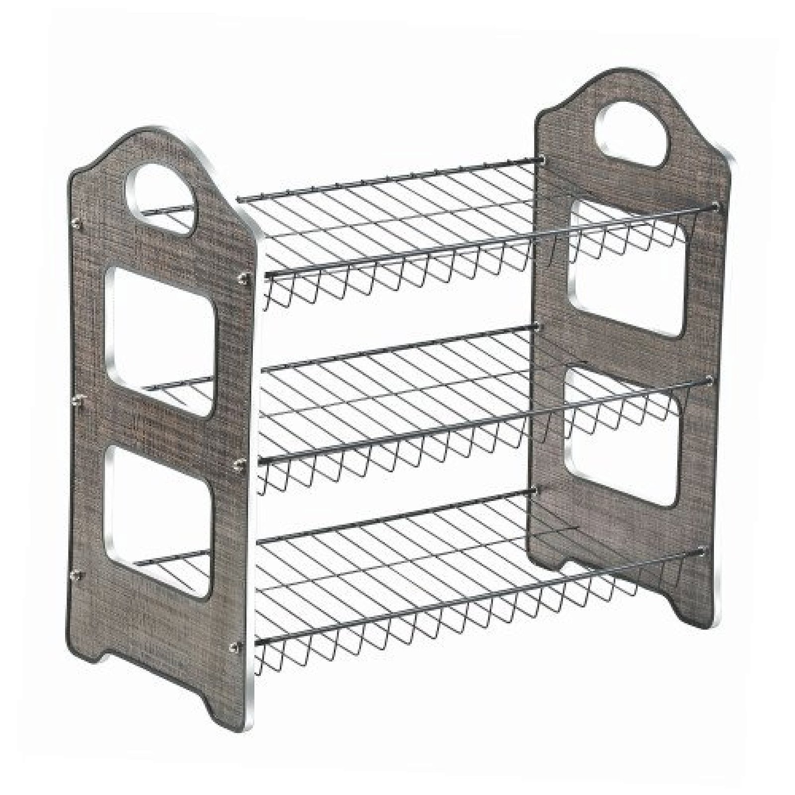 Shoe Chic Footwear Organizer With 3 Tier Shelves  Laminated  Board Elegance Shoe Rack