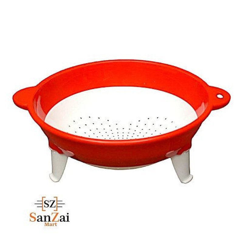 3-Piece Multi-Color Plastic Kitchen Colander & Vegetable Washing Strainer Set