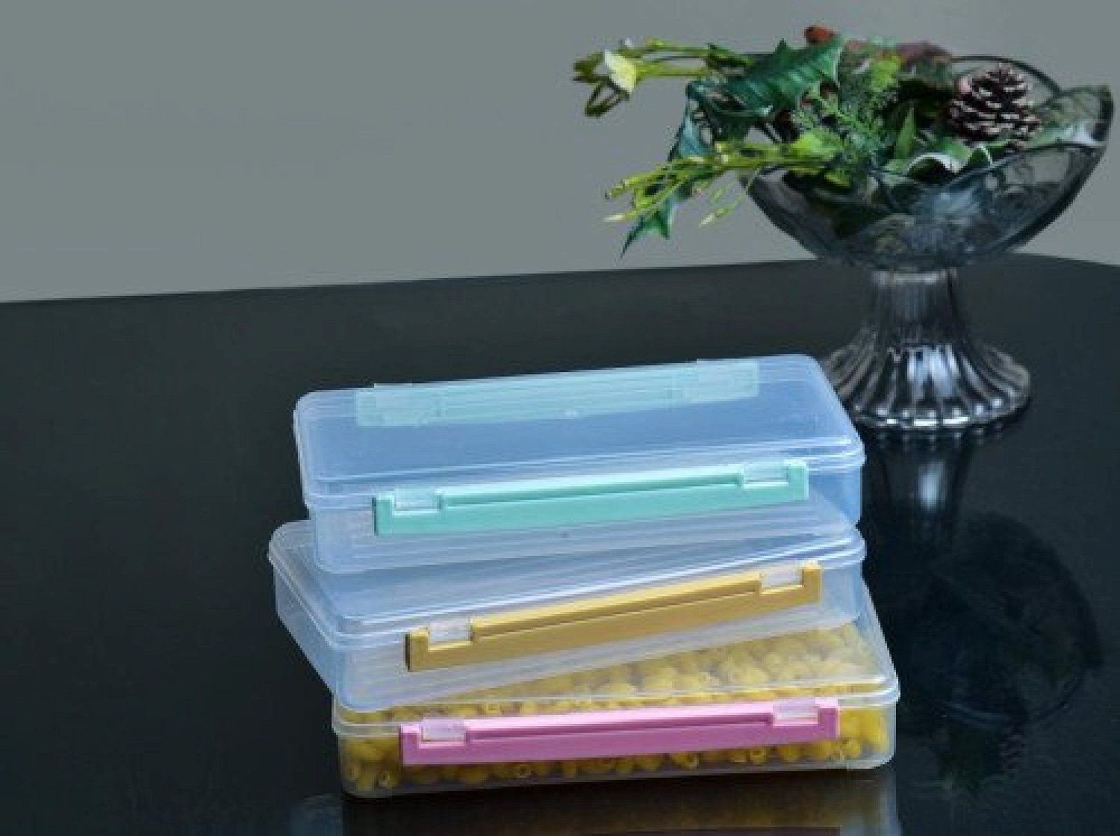 1 Grid Airtight Freezer Box With Lid & Lock | Clear Storage Box | Frozen Food Fruit Organizer