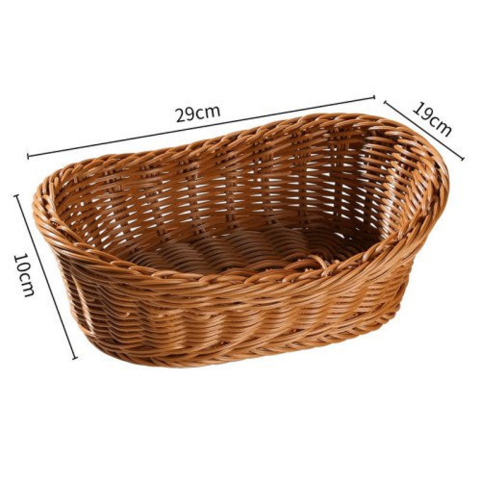 3Pcs Oval Curved Rattan Wicker Woven Serving Baskets for Bread Fruit Vegetables Restaurant Serving Tabletop Display Rattan Basket