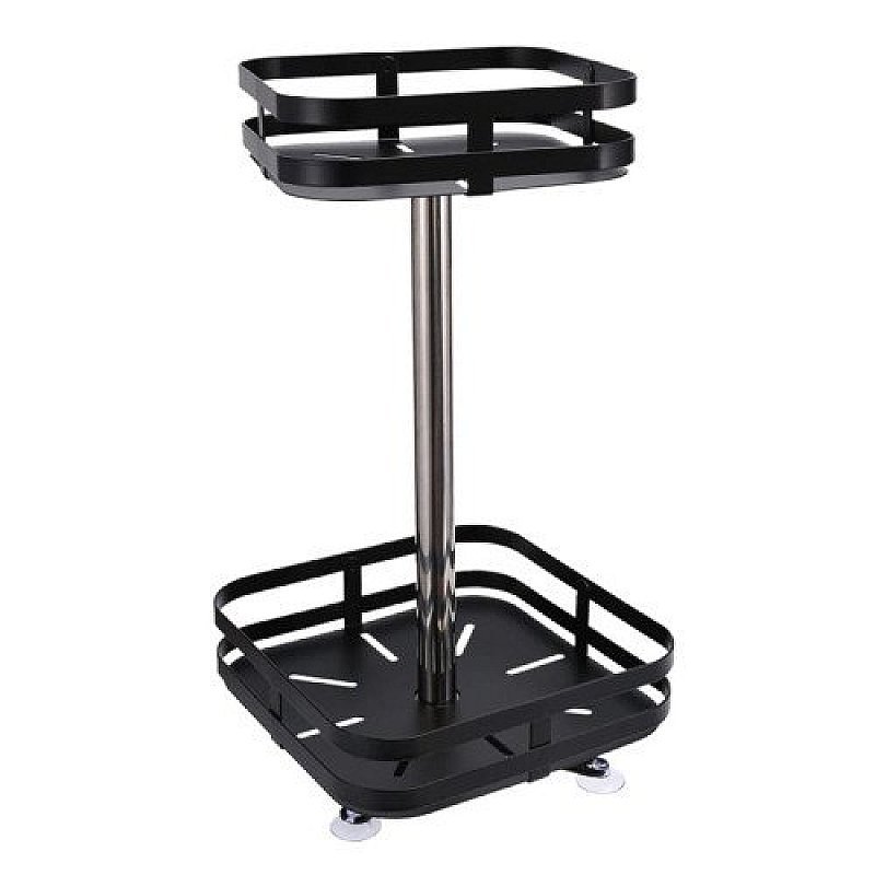 360° Rotating Square Metal Kitchen Organizer Multi-Purpose Storage Rack 2 Tier