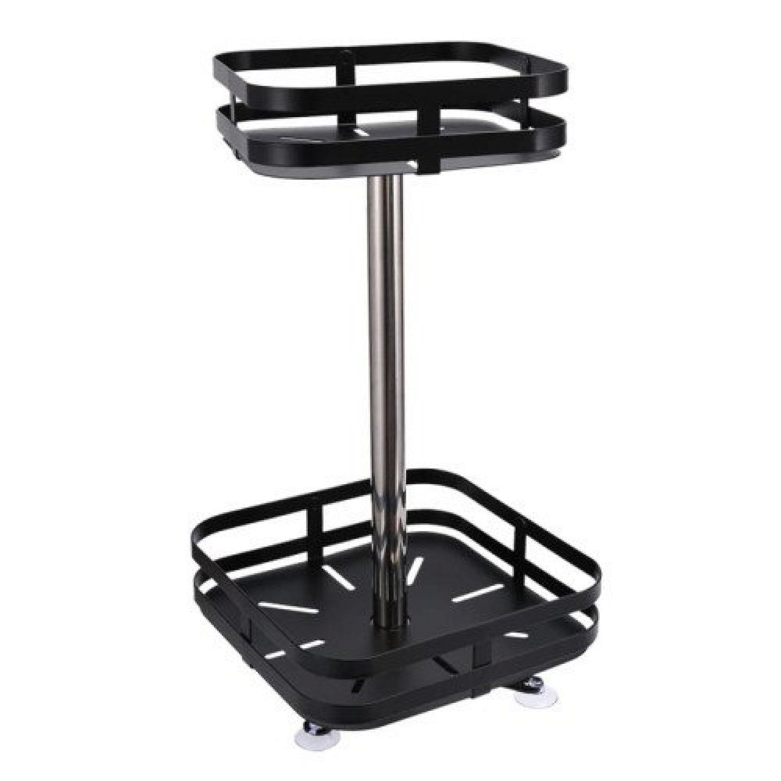 360° Rotating Square Metal Kitchen Organizer Multi-Purpose Storage Rack 2 Tier