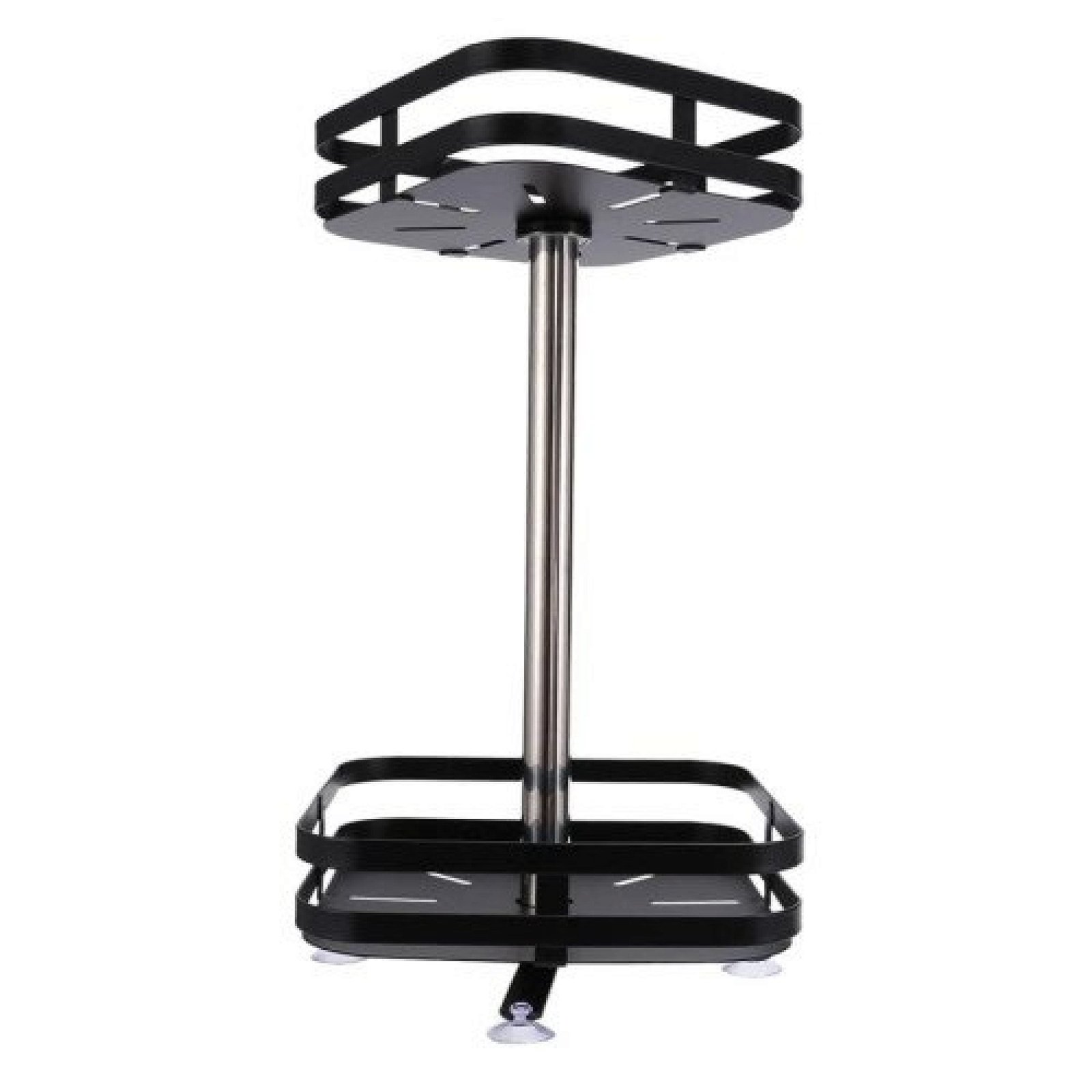 360° Rotating Square Metal Kitchen Organizer Multi-Purpose Storage Rack 2 Tier
