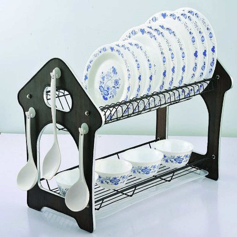 WoodWave 2 Tier Dish Organizer Water Proof Laminated Board Rg. Series