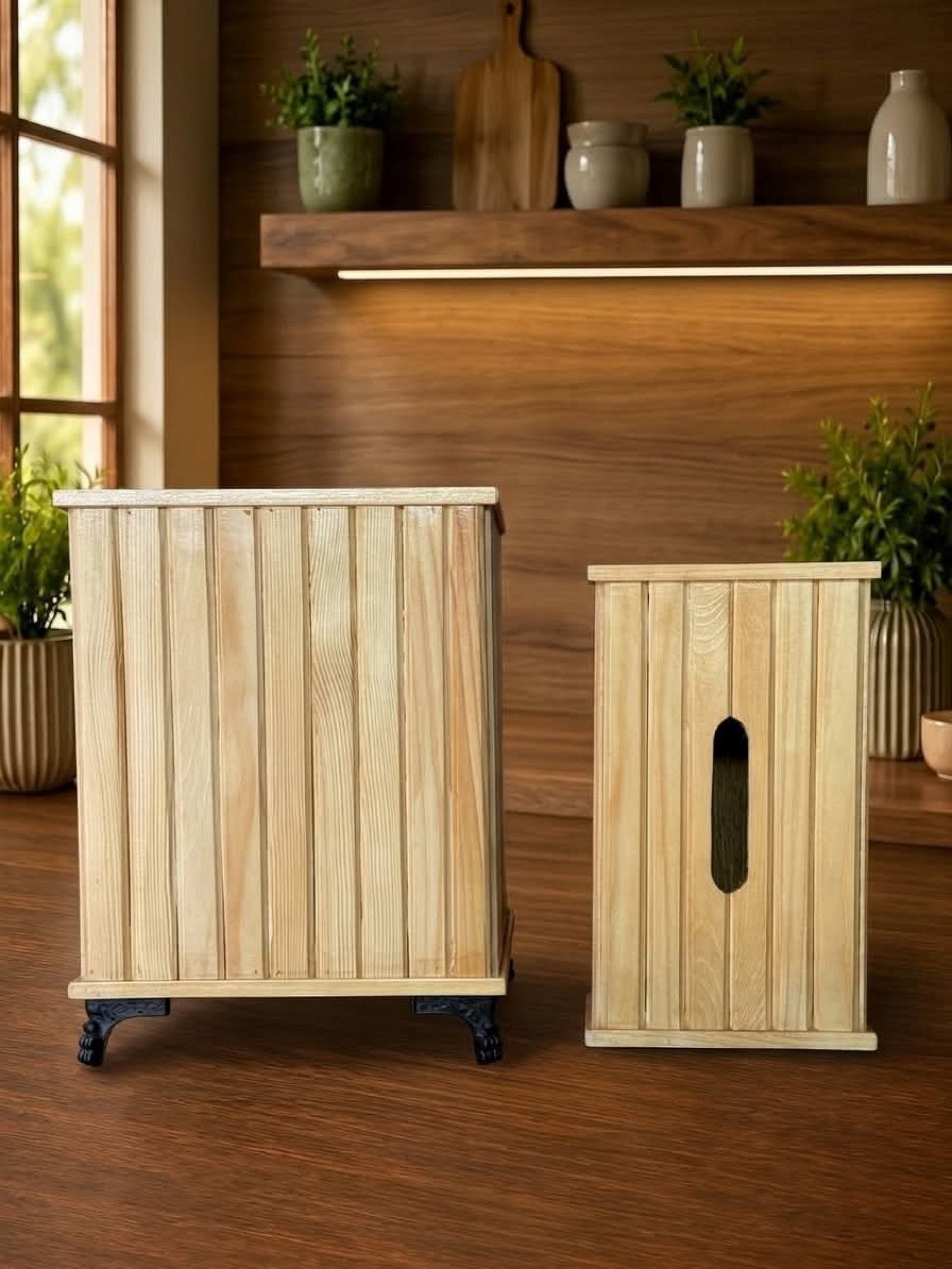 WoodWave Gift Packs Tissue Box + Basket