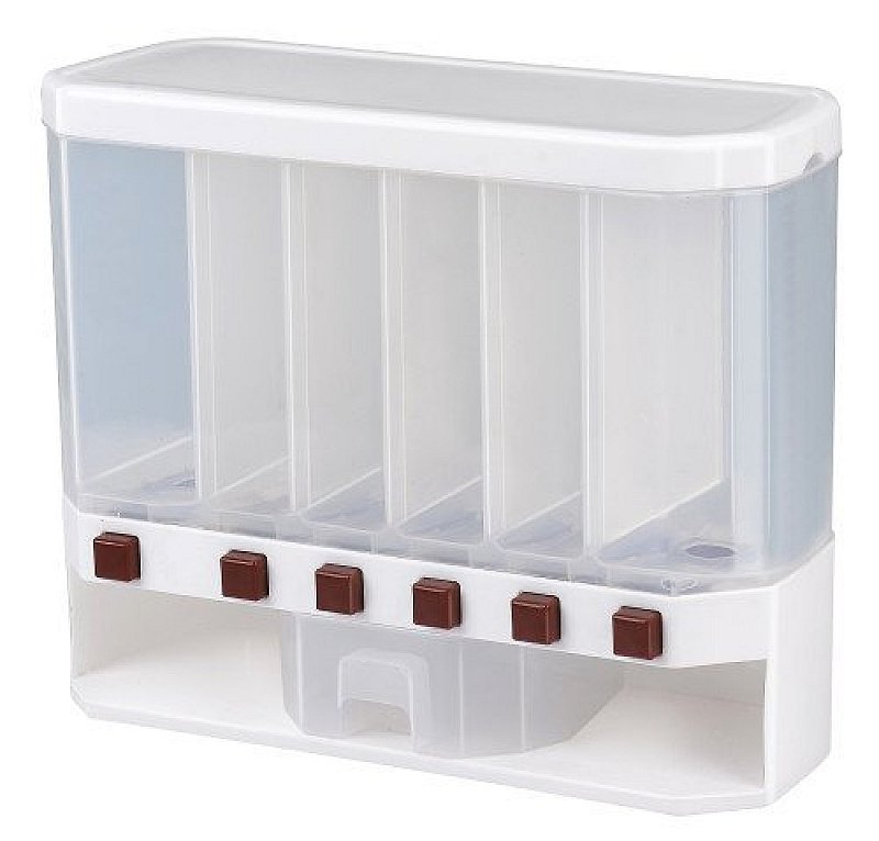 Wall-mounted Food Storage | Cereals Dispenser Press Grain Storage Tank Multi Color Push Buttons