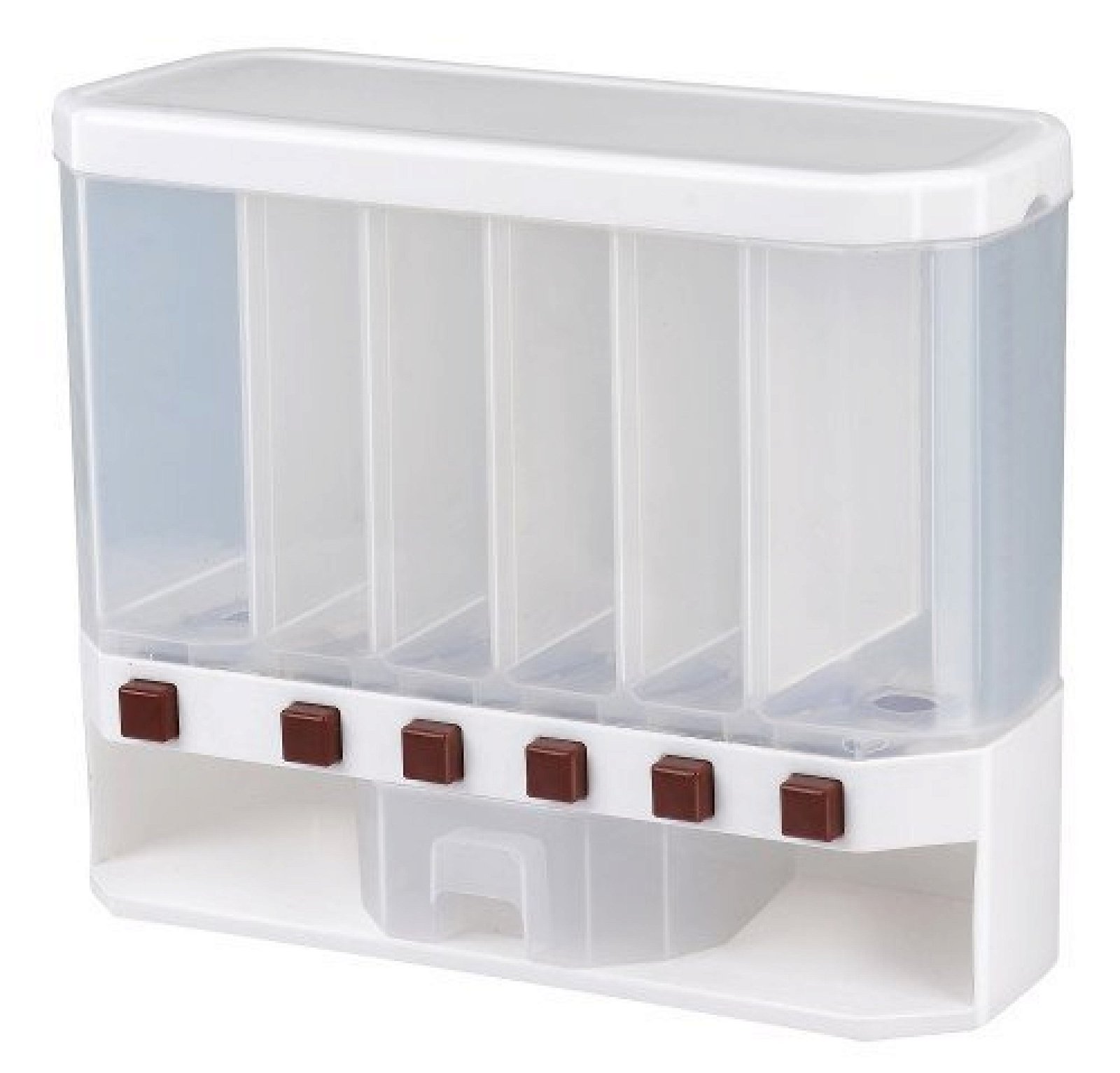 Wall-mounted Food Storage | Cereals Dispenser Press Grain Storage Tank Multi Color Push Buttons