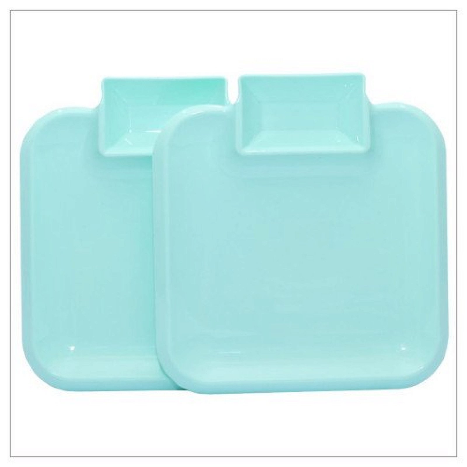 2Pcs Square Snack Plate BPA Free Unbreakable Eco-friendly For Fries Burger Pasta Sandwiches