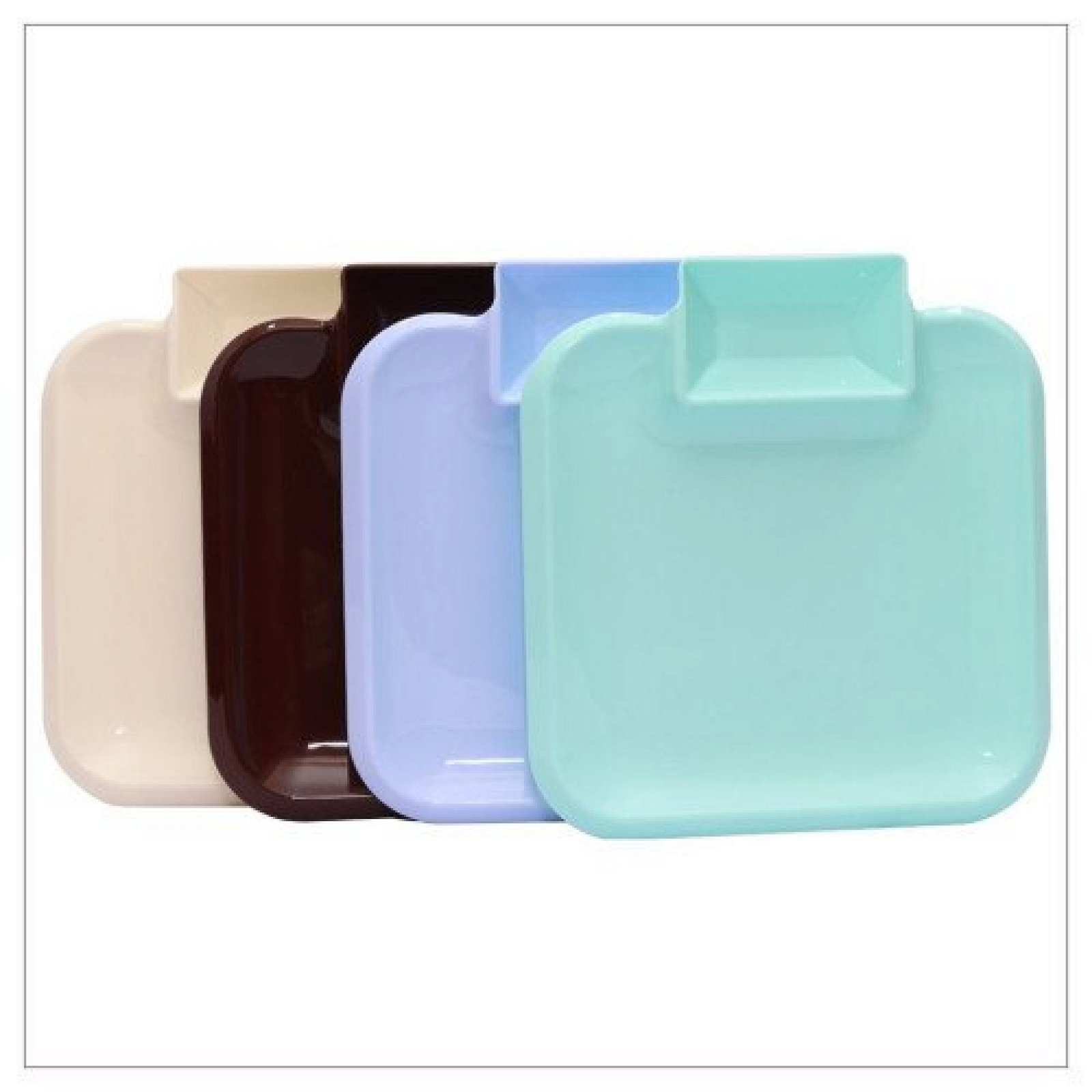 2Pcs Square Snack Plate BPA Free Unbreakable Eco-friendly For Fries Burger Pasta Sandwiches