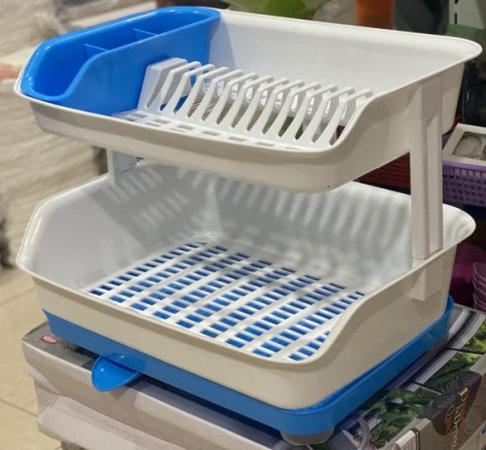Kitchen Master Plate Stand Double Layer Dish Drainer