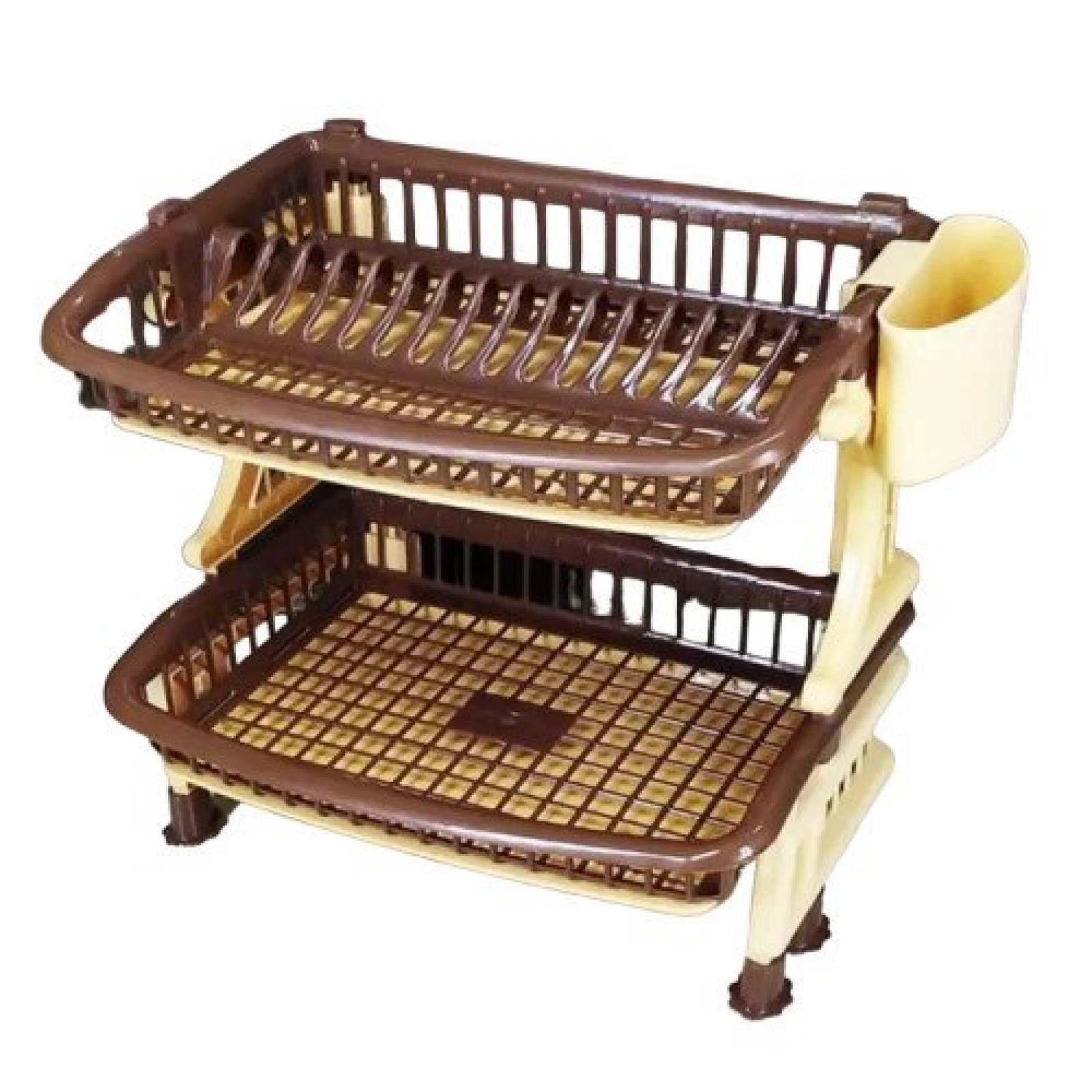 Premium Fantasy Plastic Two Layer Dish Drainer