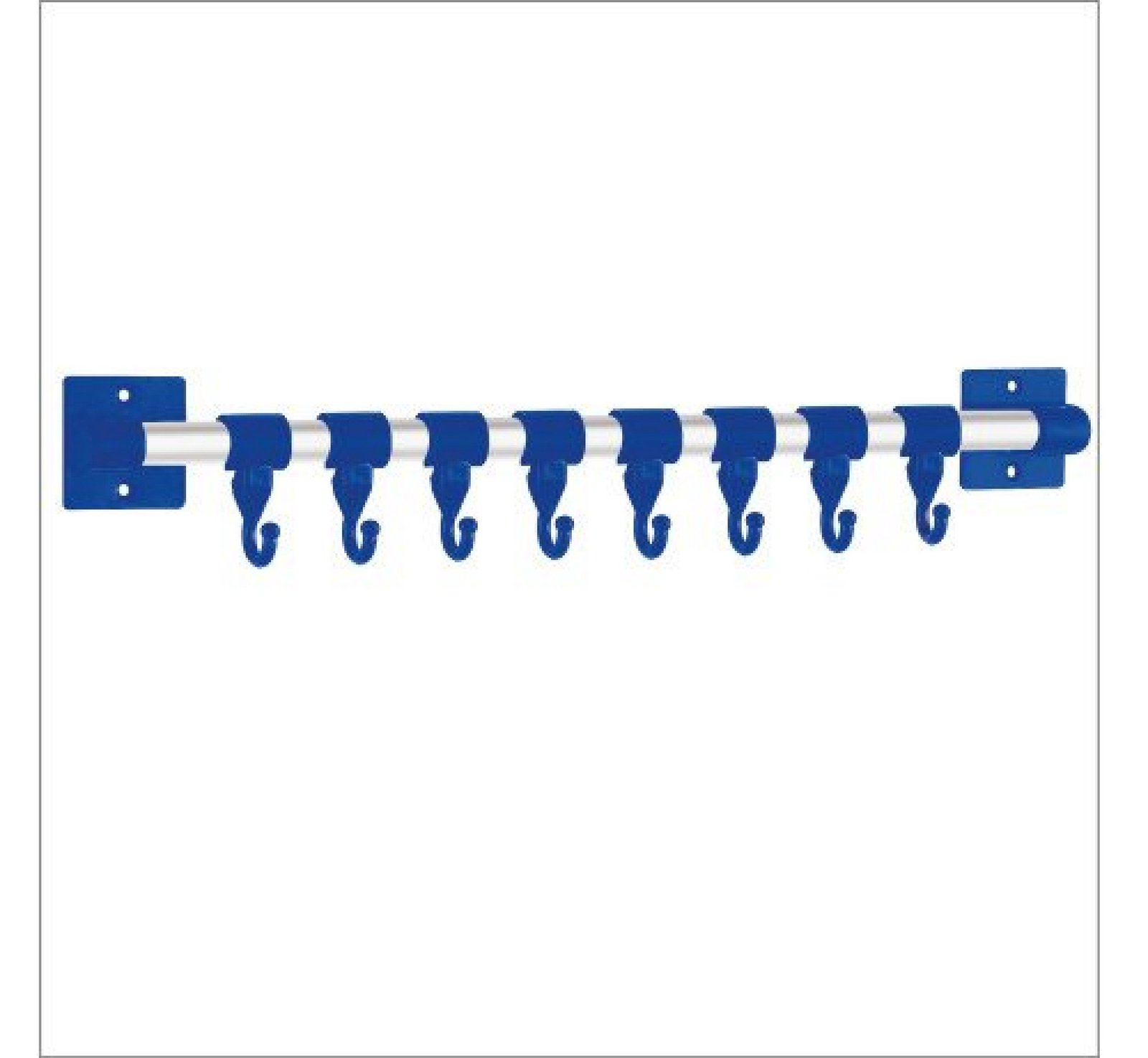 8 HangEase Hooks Kitchen Accessories Organizer Rack | Cloth Hanging Stand Wall Mounted Blue