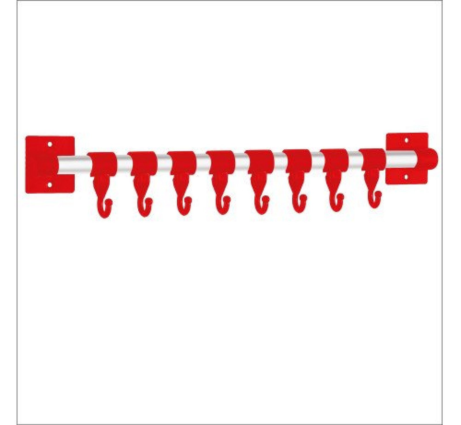 8 HangEase Hooks Kitchen Accessories Organizer Rack | Cloth Hanging Stand Wall Mounted | Red